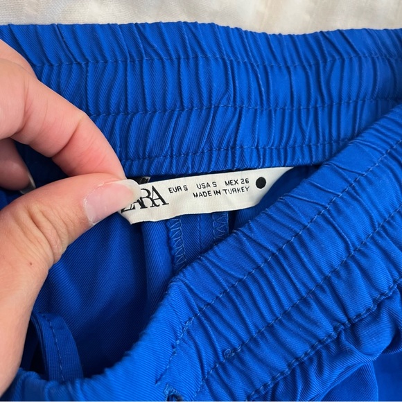 Zara blue flowy SET blouse and wide pants - Picture 3 of 8